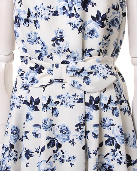 INGNI（イング） ウエストリボン花柄／ワンピース ｵﾌﾎﾜｲﾄ