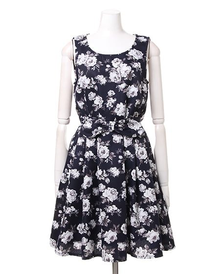 INGNI（イング） ウエストリボン花柄／ワンピース ｺﾝ