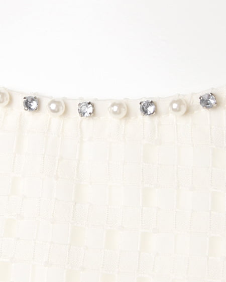 INGNI（イング） サッシュ付シアーギンガムF＆F／ワンピース ｵﾌﾎﾜｲﾄ