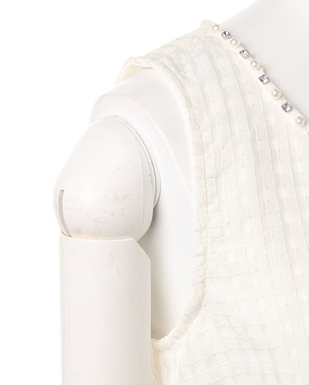 INGNI（イング） サッシュ付シアーギンガムF＆F／ワンピース ｵﾌﾎﾜｲﾄ