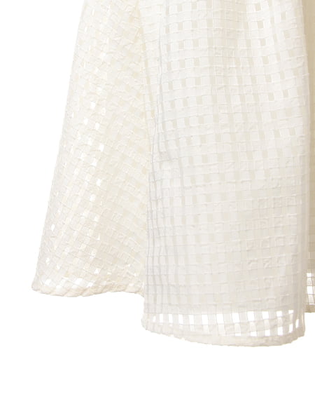 INGNI（イング） サッシュ付シアーギンガムF＆F／ワンピース ｵﾌﾎﾜｲﾄ