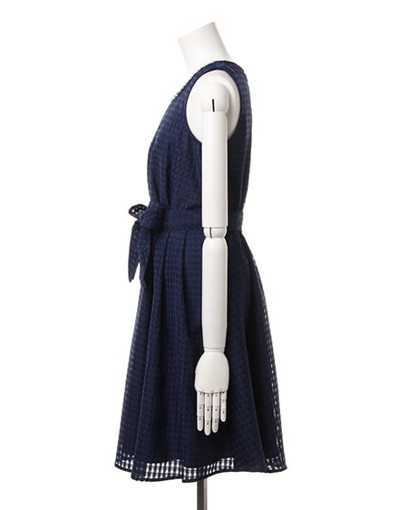 INGNI（イング） サッシュ付シアーギンガムF＆F／ワンピース ｺﾝ