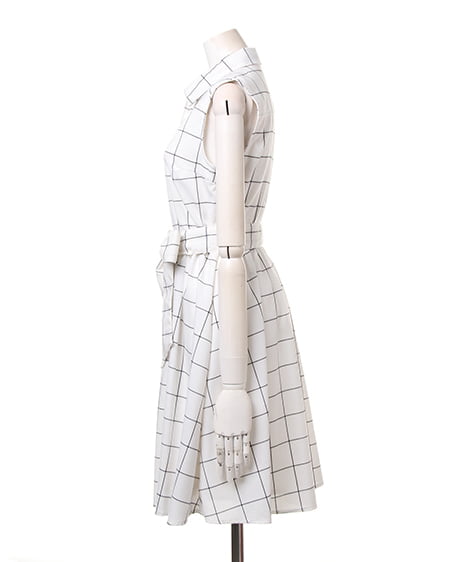 INGNI（イング） サッシュ付シャツ／ワンピース ｵﾌﾎﾜｲﾄ/ﾁｪｯｸ