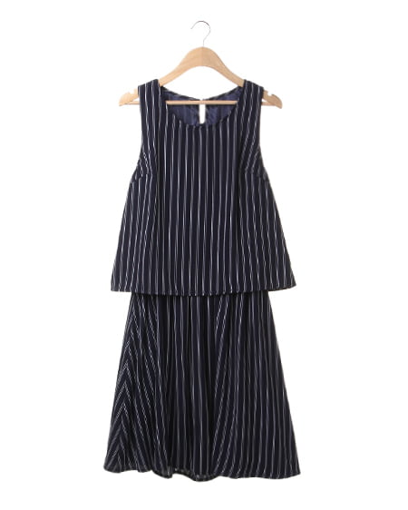 INGNI(イング) F＆Fノースリ／ワンピース ｺﾝ/ｽﾄﾗｲﾌﾟ