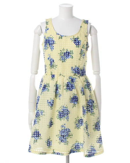 INGNI（イング） 花柄ワンピース／SET ｵﾌﾎﾜｲﾄ/ｲｴﾛｰ