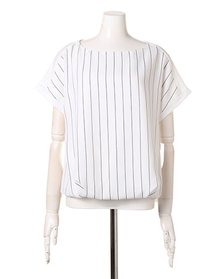 INGNI(イング) Fストライプバルーンプルオーバー オフホワイト/クロ