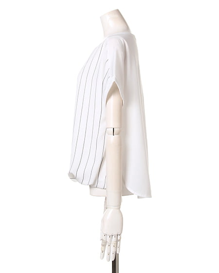 INGNI(イング) Fストライプバルーンプルオーバー オフホワイト/クロ