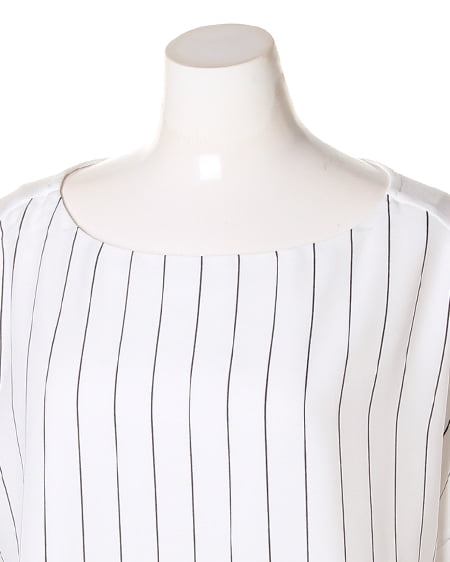 INGNI(イング) Fストライプバルーンプルオーバー オフホワイト/クロ