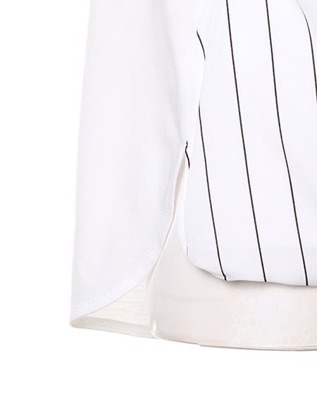 INGNI(イング) Fストライプバルーンプルオーバー オフホワイト/クロ