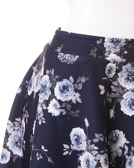 Ameri Vintage アマンダスカート ロングスカート フレア 花柄 黒