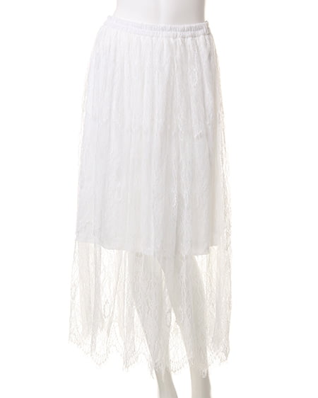 INGNI（イング） ヒゲレースマキシ／スカート ｵﾌﾎﾜｲﾄ/A