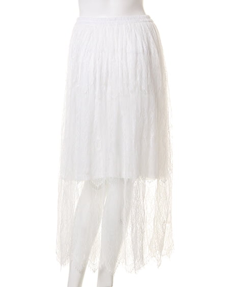 INGNI（イング） ヒゲレースマキシ／スカート ｵﾌﾎﾜｲﾄ/A