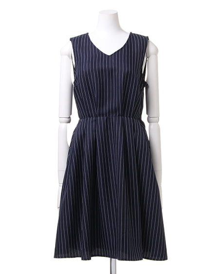 INGNI（イング） ストライプノースリF＆F／ワンピース ｺﾝ/ｼﾛA