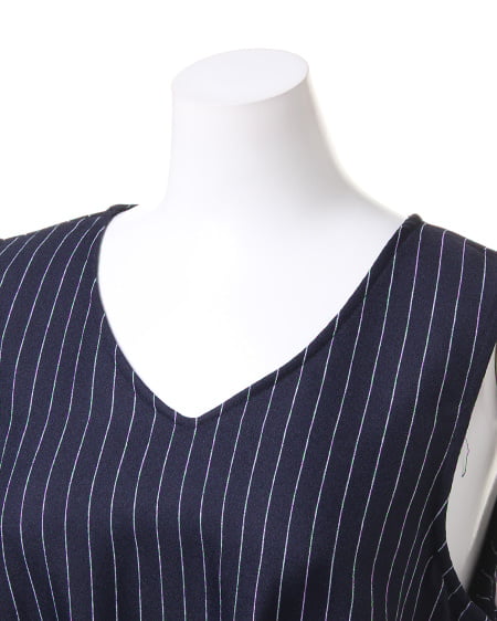 INGNI（イング） ストライプノースリF＆F／ワンピース ｺﾝ/ｼﾛA