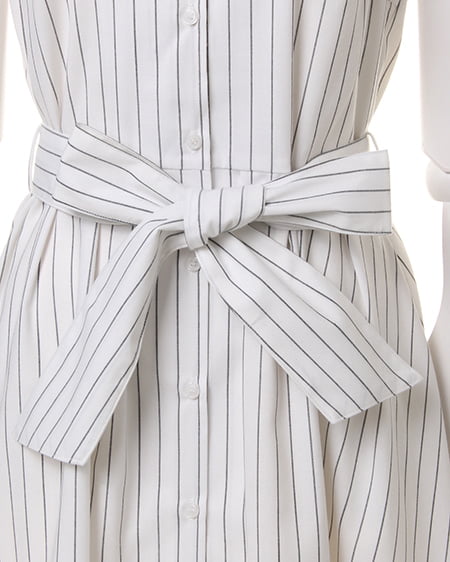 INGNI（イング） 開襟ノースリシャツ／ワンピース ｵﾌﾎﾜｲﾄ/ｽﾄﾗｲﾌﾟ