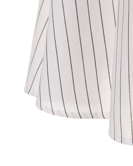 INGNI（イング） 開襟ノースリシャツ／ワンピース ｵﾌﾎﾜｲﾄ/ｽﾄﾗｲﾌﾟ