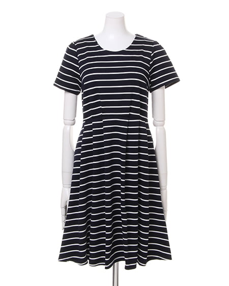 INGNI（イング） ボーダーBACKリボン／ワンピース ｺﾝ/ｵﾌﾎﾜｲﾄ