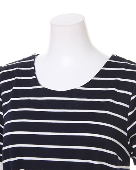 INGNI（イング） ボーダーBACKリボン／ワンピース ｺﾝ/ｵﾌﾎﾜｲﾄ