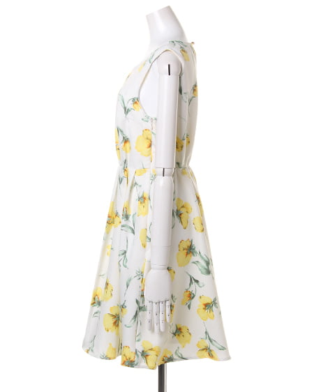 INGNI（イング） 花柄ノースリ／ワンピースC ｵﾌﾎﾜｲﾄ