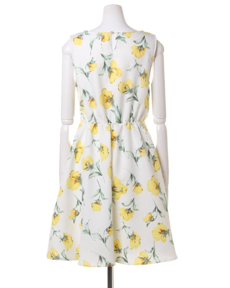 INGNI（イング） 花柄ノースリ／ワンピースC ｵﾌﾎﾜｲﾄ