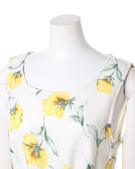 INGNI（イング） 花柄ノースリ／ワンピースC ｵﾌﾎﾜｲﾄ