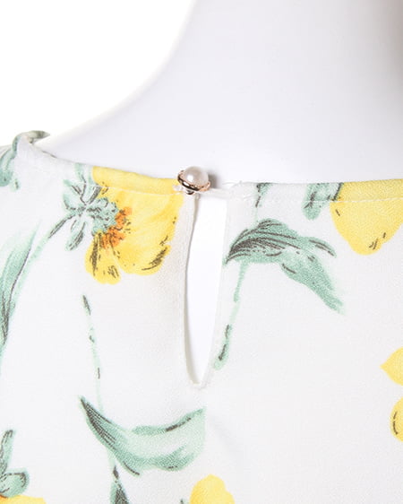 INGNI（イング） 花柄ノースリ／ワンピースC ｵﾌﾎﾜｲﾄ