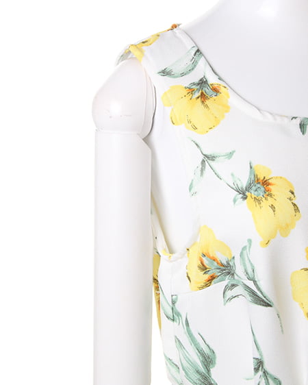 INGNI（イング） 花柄ノースリ／ワンピースC ｵﾌﾎﾜｲﾄ