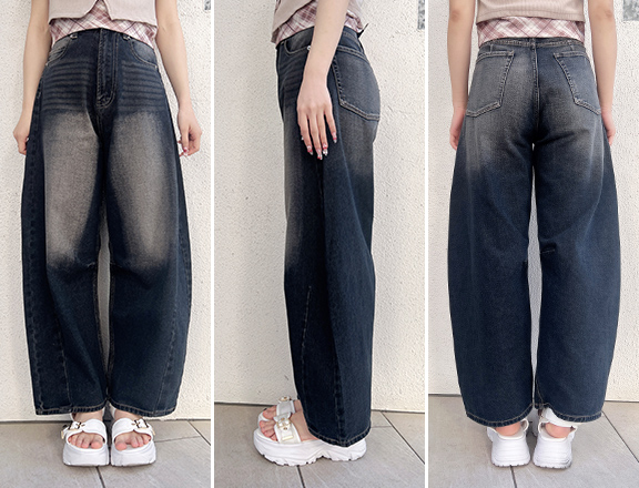 デニムカーブパンツ / Mサイズ着用 / 身長163cm / 骨格ウェーブ×骨格ナチュラル