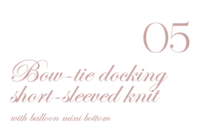 Bow-tie docking short-sleeved knit